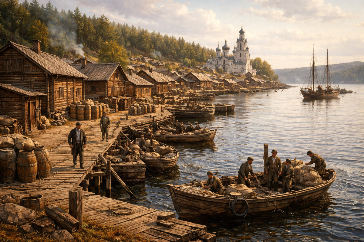 Деревянные дома у  воды