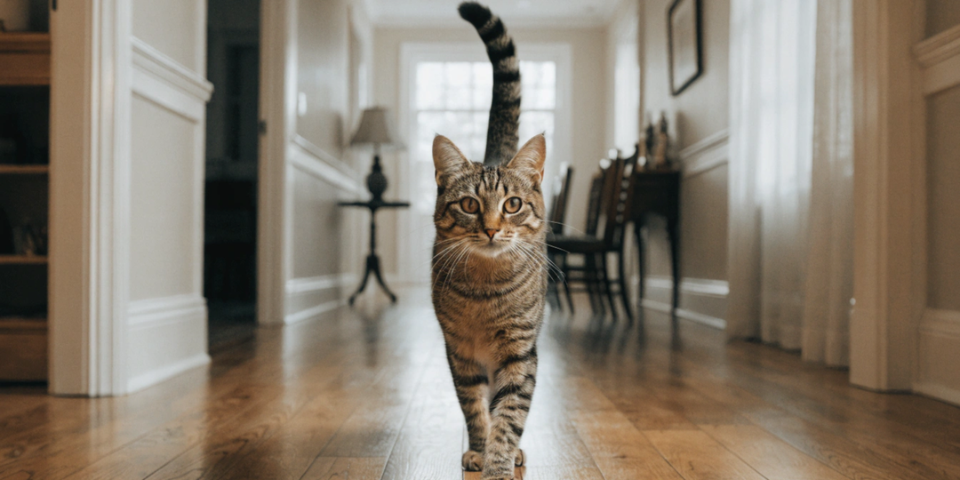 Кот поднимает хвост трубой при встрече: что это значит и почему это важно
