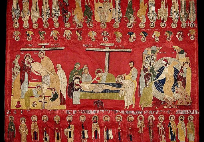 Плащаница времен смутного времени в Астраханском музее. Фото из свободного пользавания.