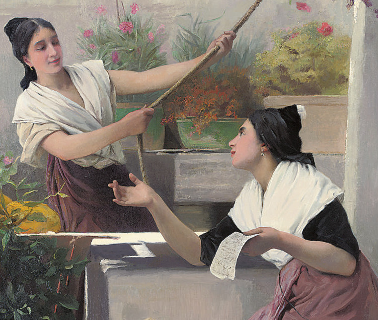 Александр-Огюст Хирш «Сплетни у колодца», фрагмент