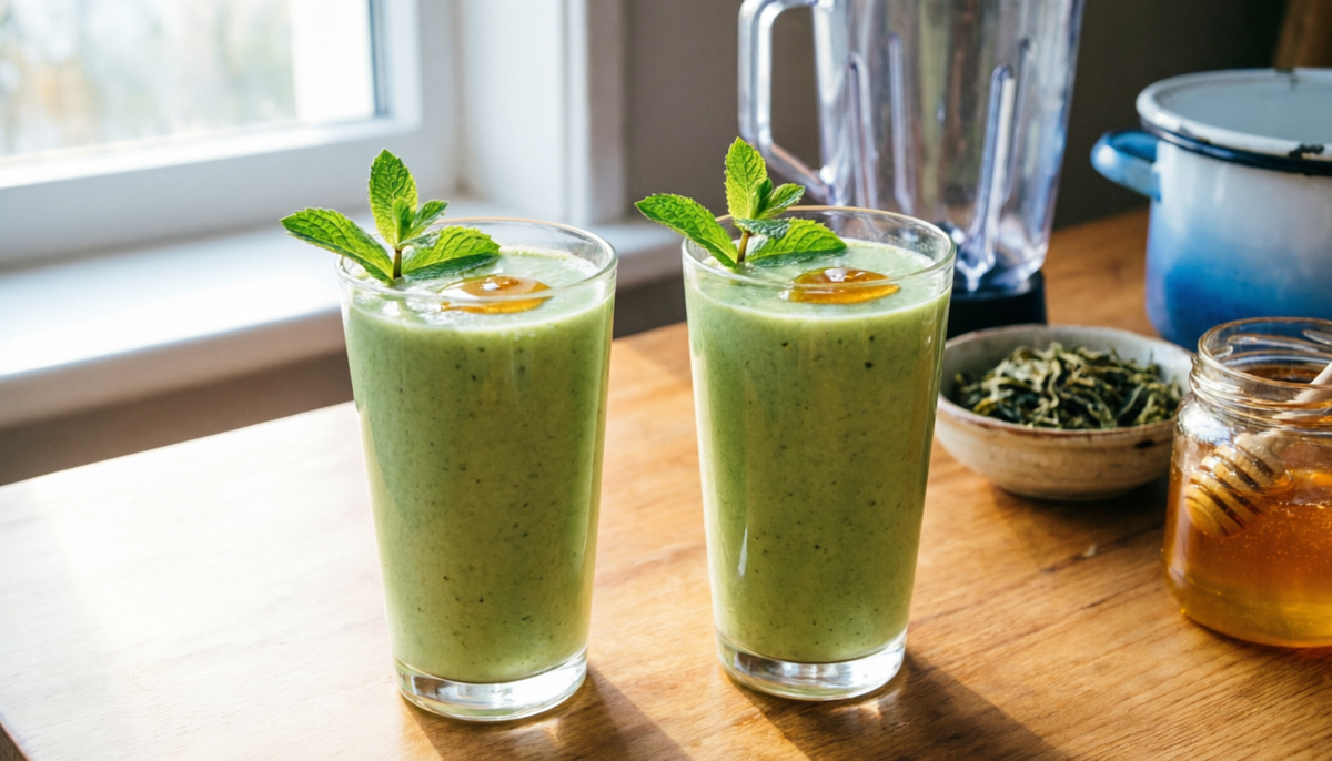 🧊 Японский молочный коктейль “Маття Латте” по-московски: зелёный чай, кефир и мёд за 128 ₽.