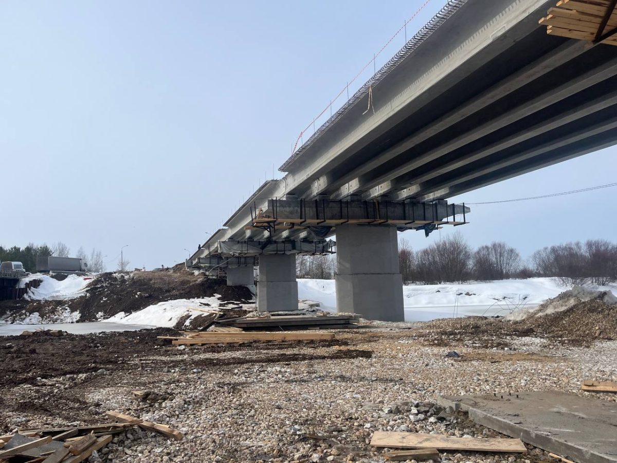    Готовность моста через Тёшу в Навашинском округе превышает 50%