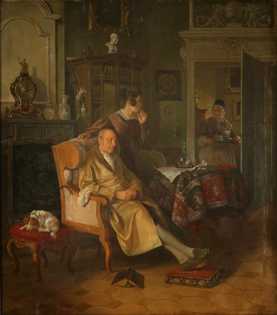 Карл Шульц, «Домашняя сцена», 1830-1840-е годы. Из собрания Музея В.А. Тропинина и московских художников его времени