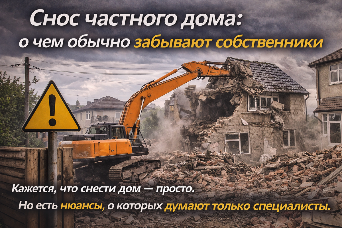 Снос частного дома: о чем обычно забывают собственники