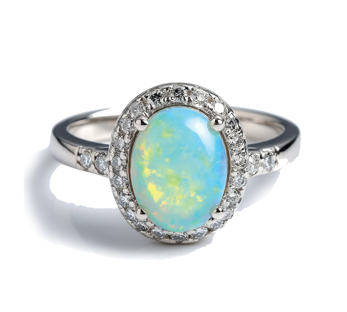 Кольцо, опал, топазы, серебро