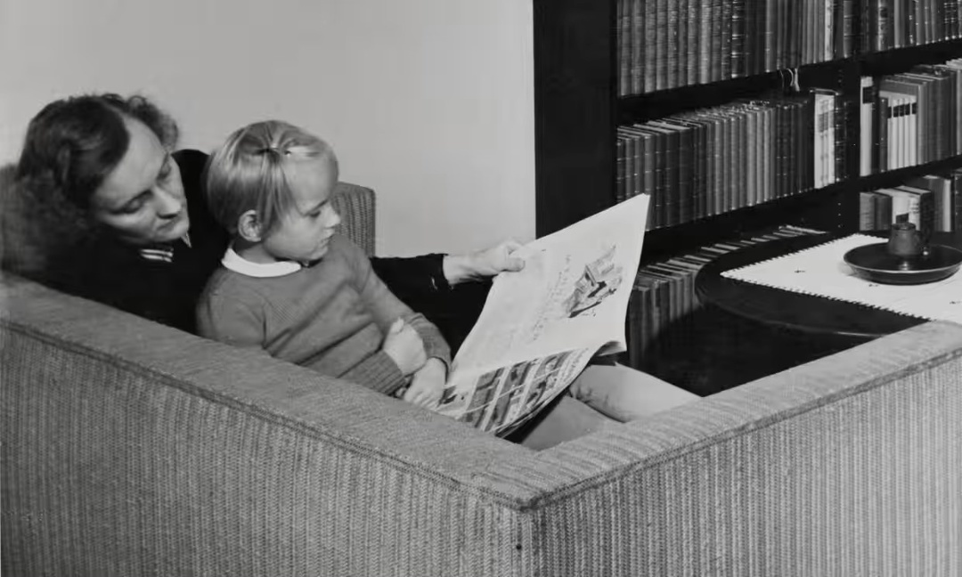 Астрид Линдгрен с дочерью.