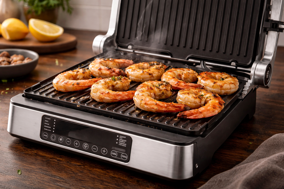 Креветки на электрогриле 