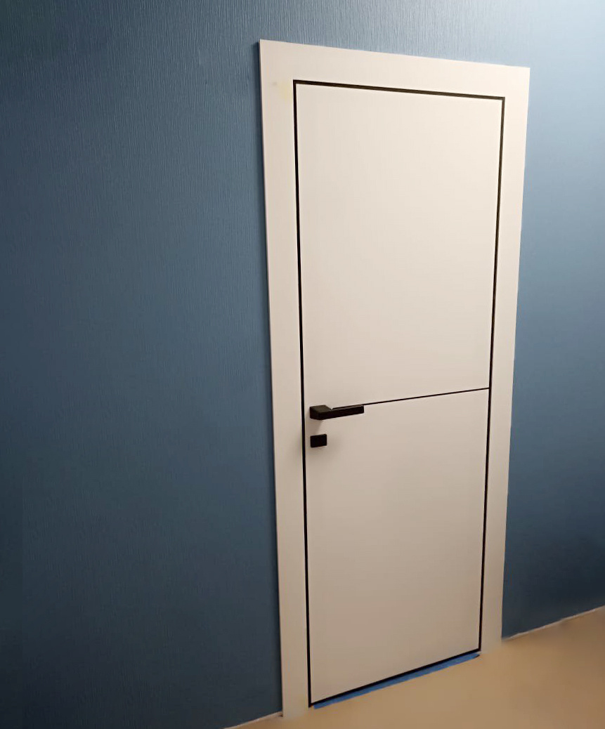 Дверь Тамбурат 4102 ПДТ в цвете аляска, черная кромка