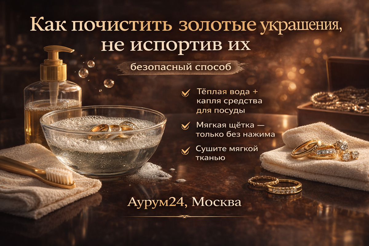 Как почистить золотые украшения, не испортив их: безопасный способ