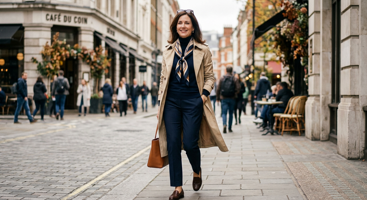 Шейный платок весна 2026 — завязан просто на шее, шёлк, нейтральный или мягкий принт