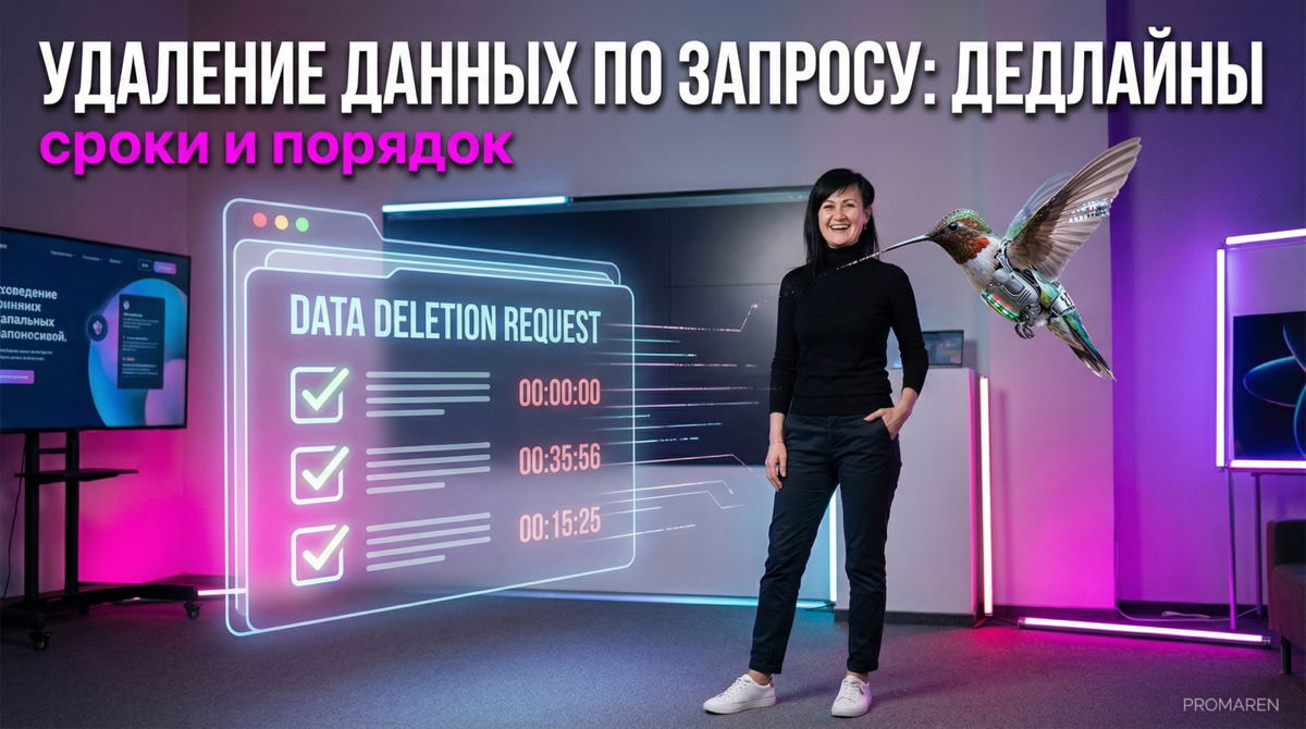    Пошаговый порядок удаления персональных данных по запросу субъекта с учётом новых сроков | Марина Погодина, PROMAREN Марина Погодина
