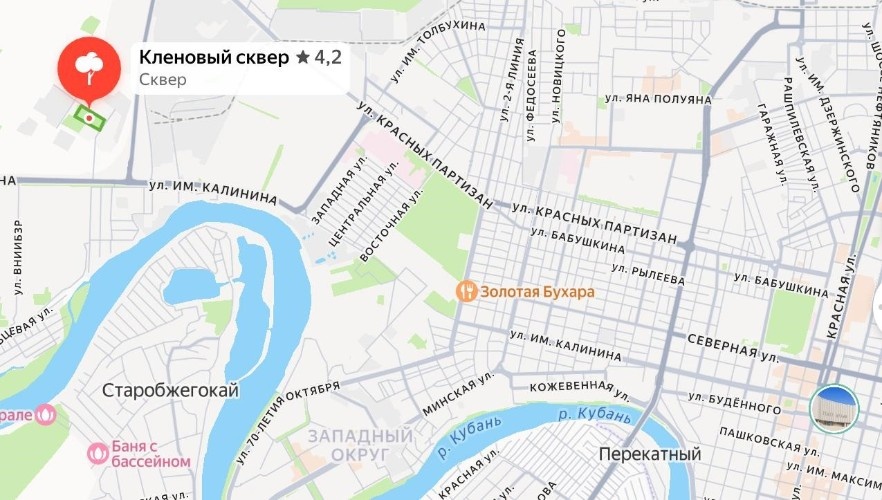    Фото: схема местоположения сквера