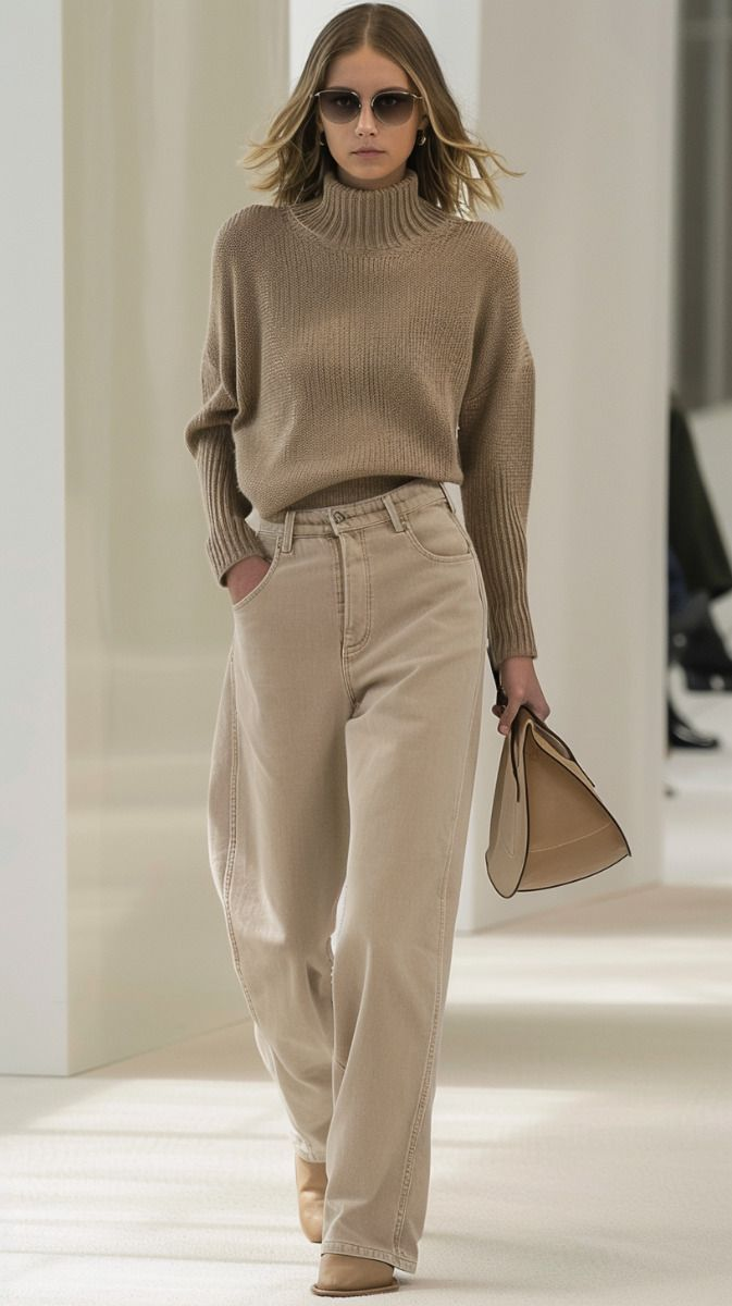 Нейтральная палитра весна 2026 — коричневый, бежевый, графит вместо кислотных тонов