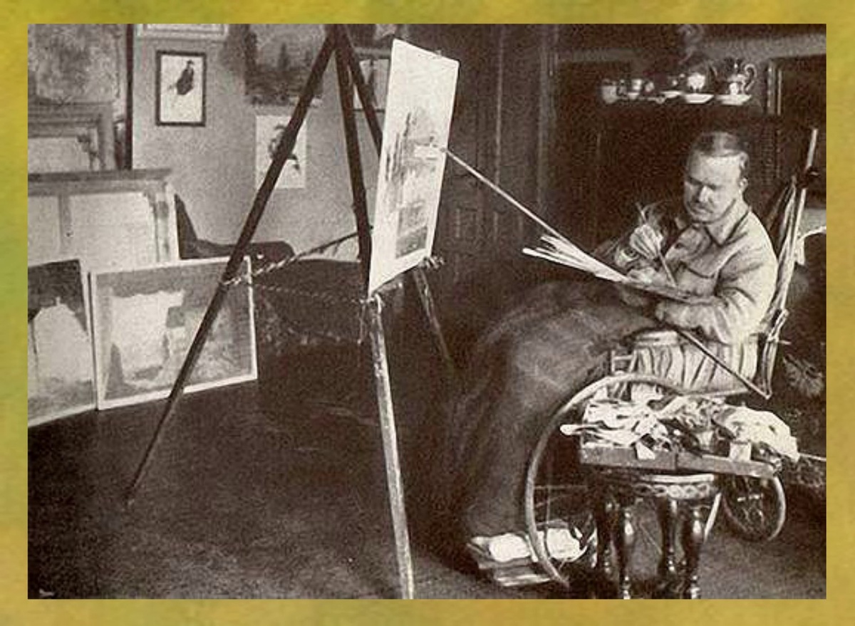 Борис Кустодиев за работой