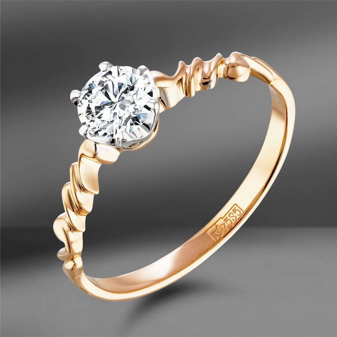 Золотое кольцо Emporium Gold с круглым бриллиантом и фантазийным ободом, золотое кольцо Emporium Gold с центральным бриллиантом фантазийного желтого цвета огранки «кушон», золотое кольцо Emporium Gold с бриллиантами круглой огранки (3 фото)