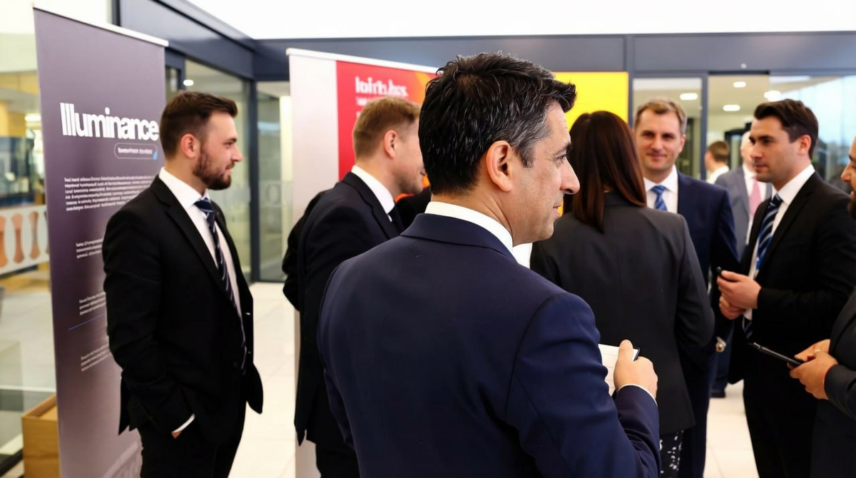 Команда Illuminance во время обсуждения аналитических систем и технологий обработки рыночных данных.