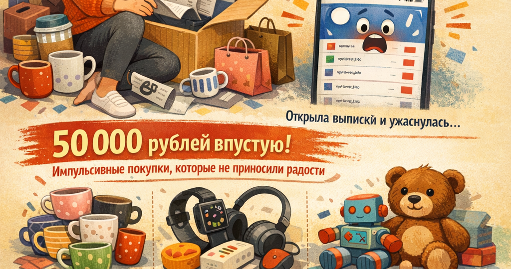 Я заглянула в историю покупок за полгода и обалдела: 50 000 ушло на ерунду. Как я остановилась