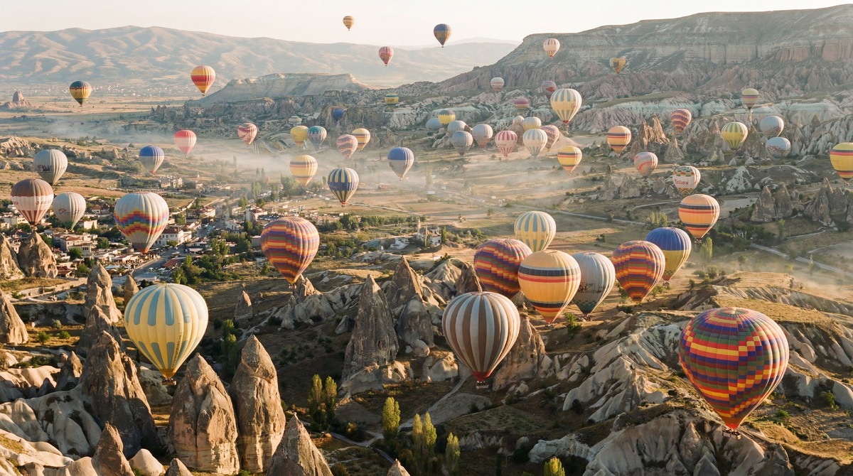 Каппадокия - лучшее место для полета на воздушном шаре