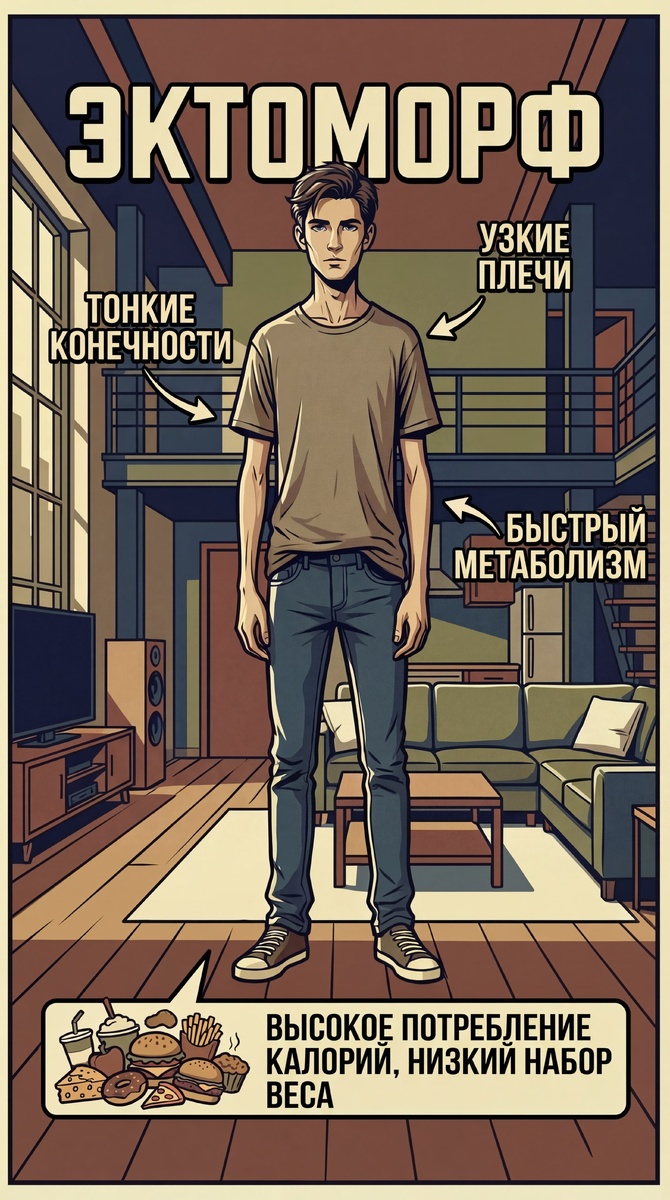 Внешний вид эктоморфа
