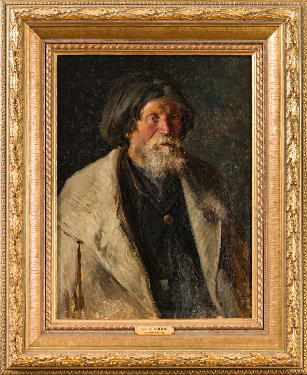 Крестьянин, 1880-е гг., материалы: холст, масло, размеры: 56,4 х 42 см. Источник: https://moscow-auction.ru