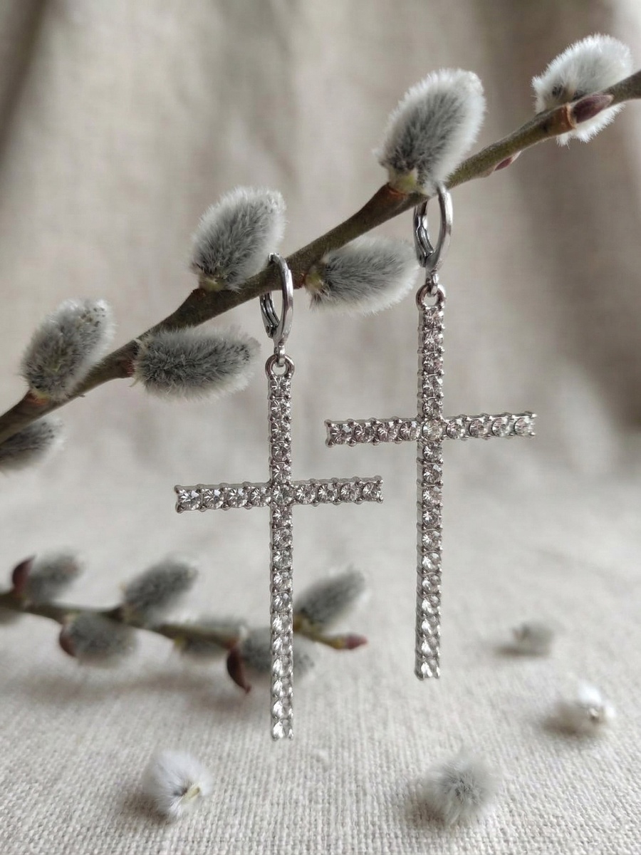 Серьги кресты. Украшения Almazia