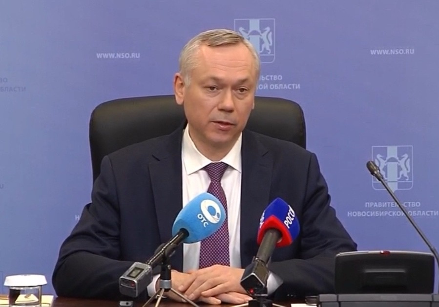    Андрей Травников. Кадр из видеоролика пресс-службы правительства Новосибирской области