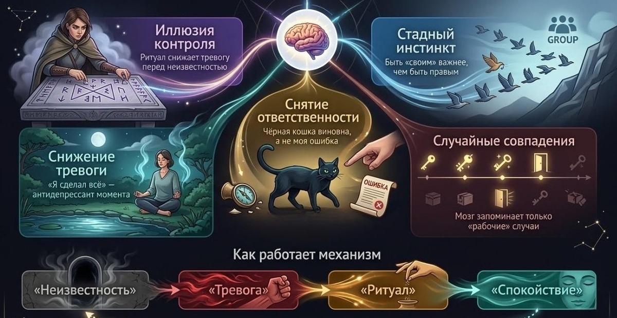    Краткая схема того, почему мы верим в приметы