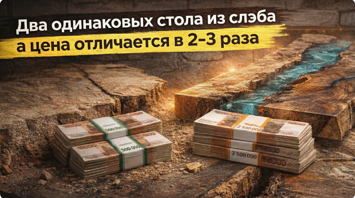 Почему на вид одинаковые столы из слэбов, а разница в цене большая