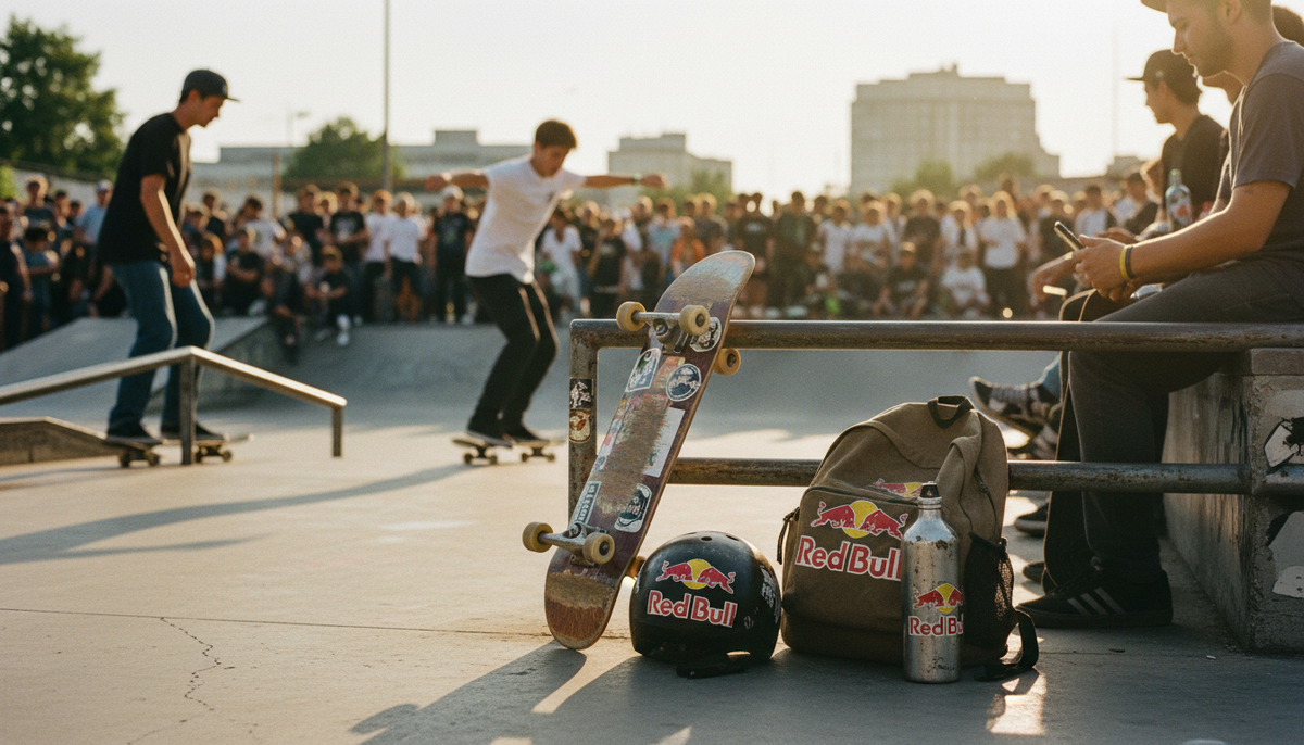 стикеры Red Bull на скейтборде и технике — вирусный брендинг без рекламного бюджета