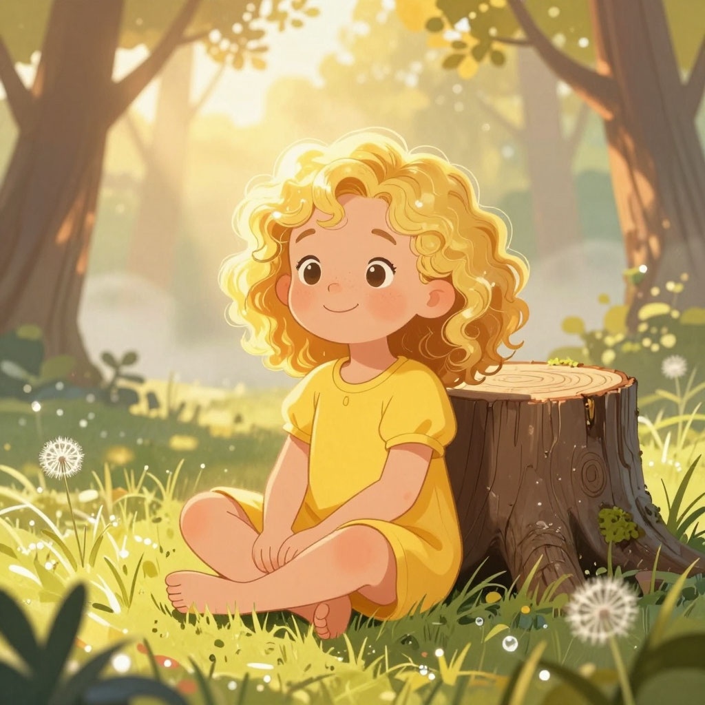 Кудряшка у пня(авторское право rikkirayden@yandex.ru)