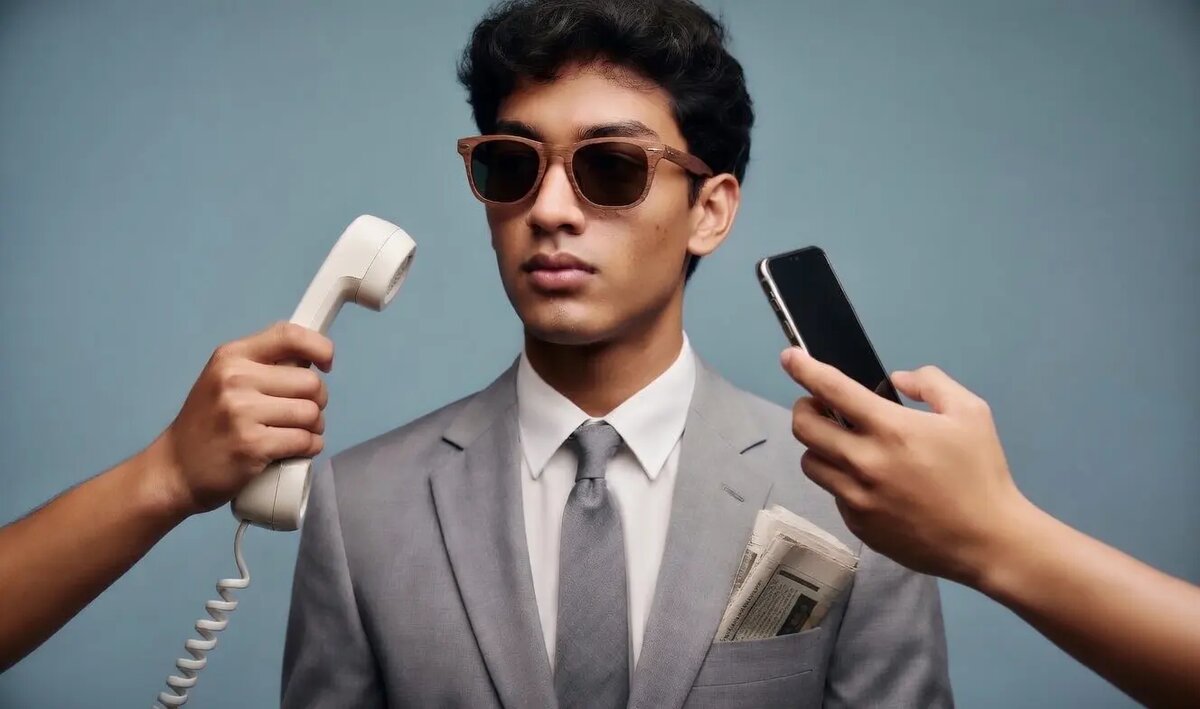 Парень в классическом образе с деревянными очками формы вайфарер