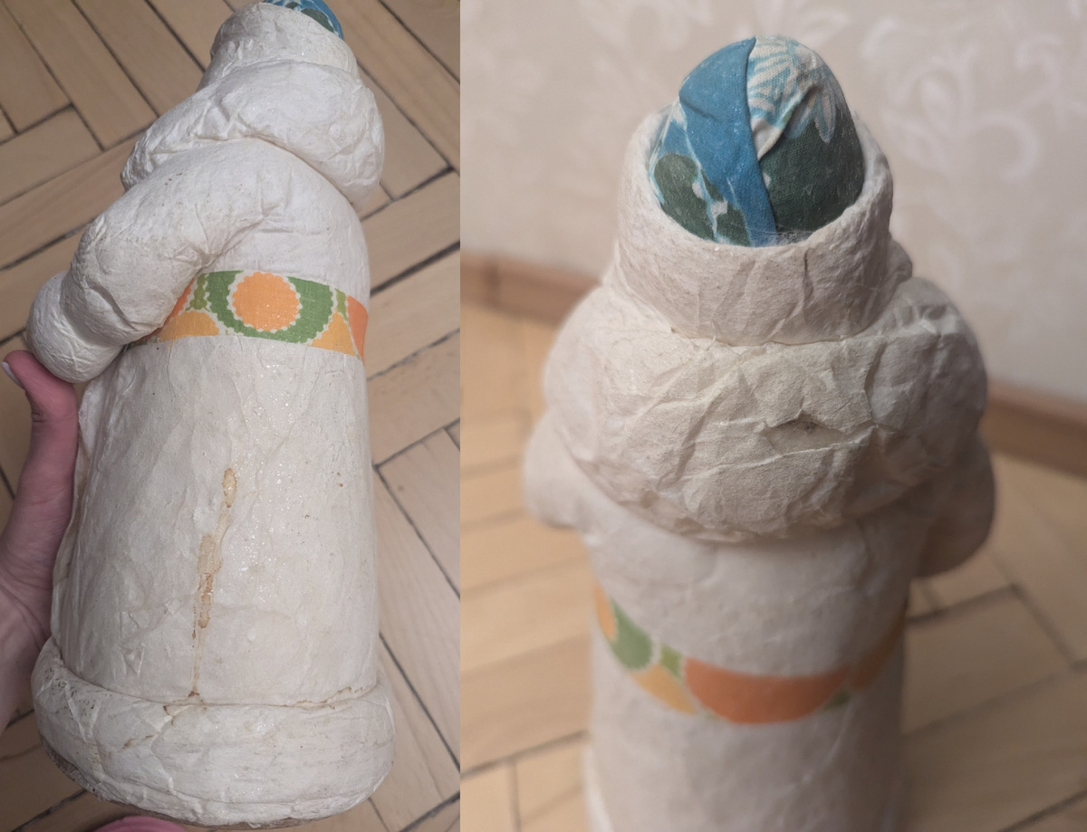 Разрушение клеевого слоя и загрязнения на ватной игрушке