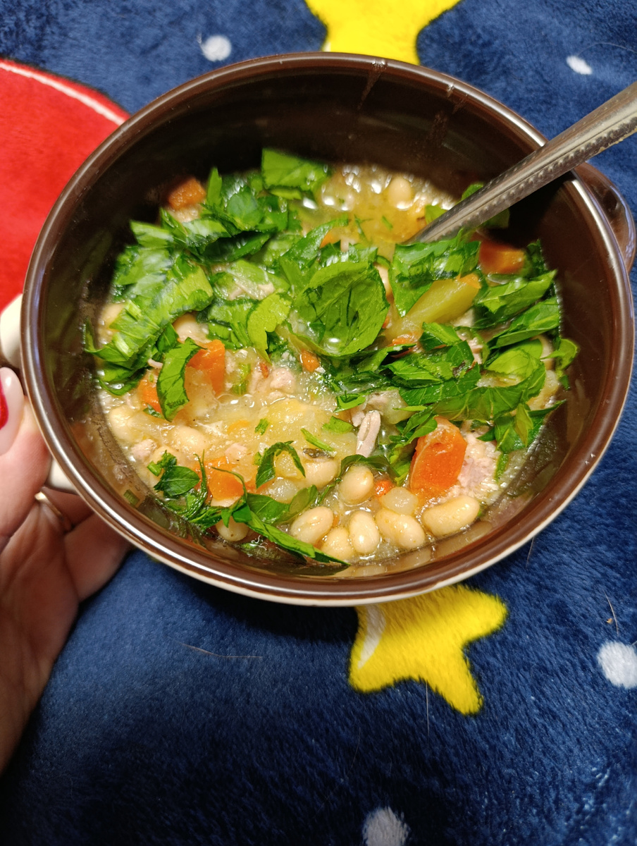 Суп для поддержания сил - фасоль+ветчина