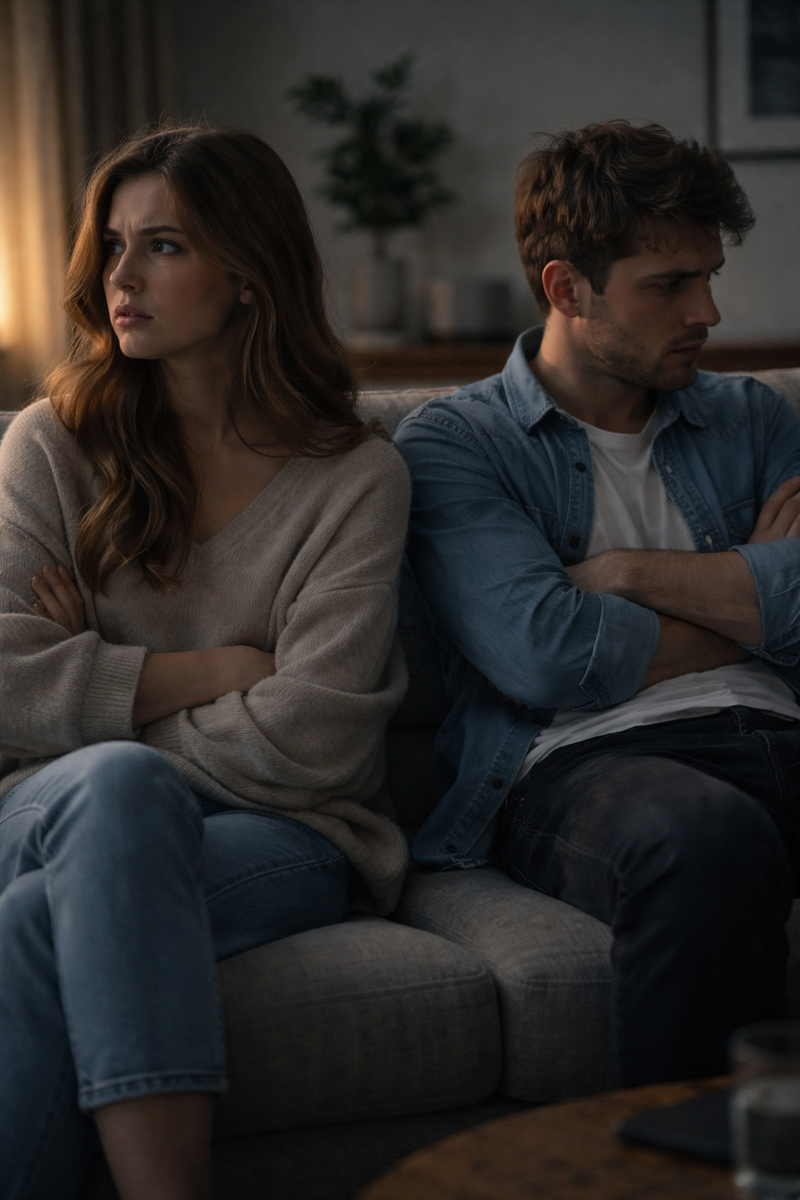 Фото пары в конфликте (создано с помощью AI)