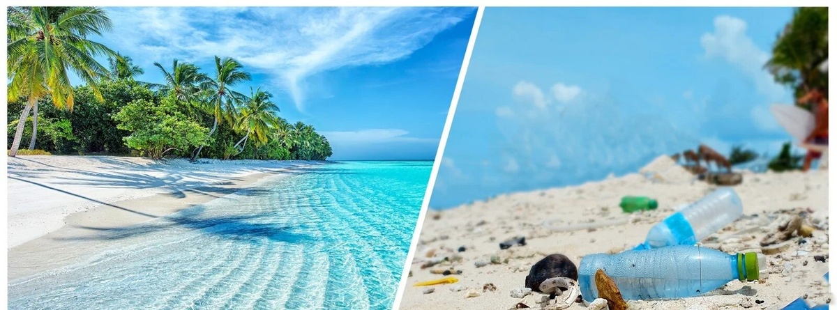 Райский пляж до и после: как пластик 
превращает мечту об отдыхе в 
экологическую проблему
