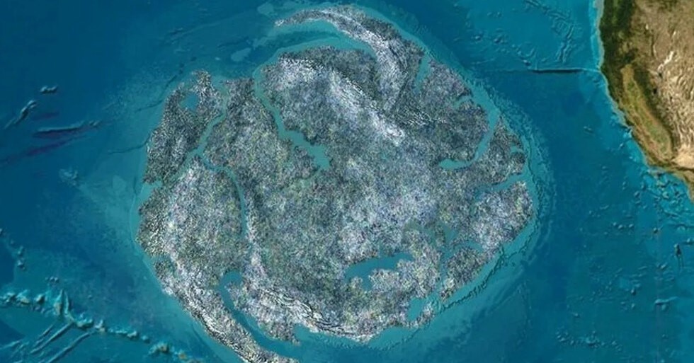 Большое тихоокеанское мусорное пятно: 
концентрация микропластика, видимая даже
 из космоса
