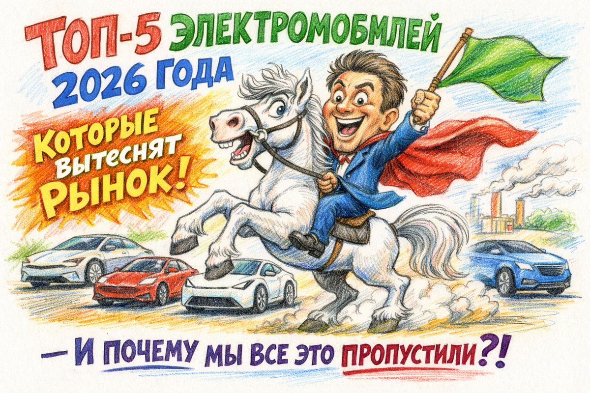 Иллюстрация. ТоП 5 электромобилей