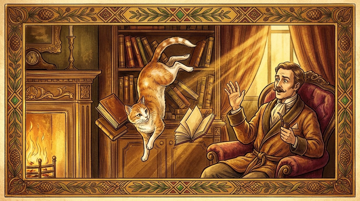 Кошка переворачивается за 0,3 секунды - и не нарушает законов физики