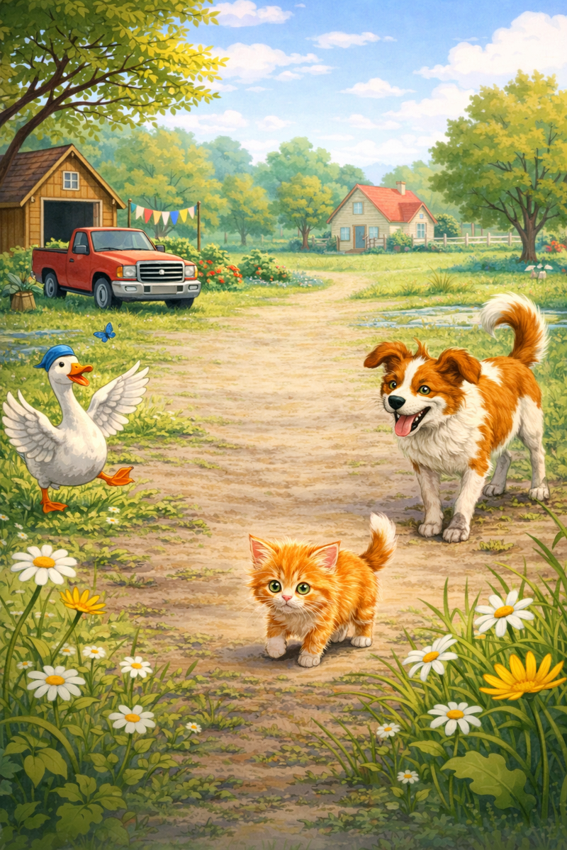 Котенок Мурш во дворе