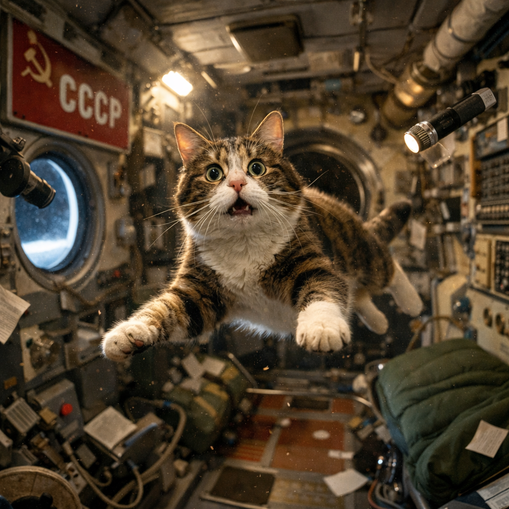 кот в космосе