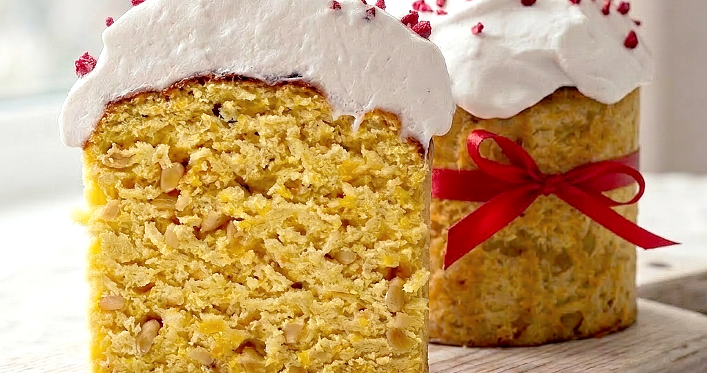 Низкоуглеводный Творожный ПП Кулич Без дрожжей, глютена и сахара