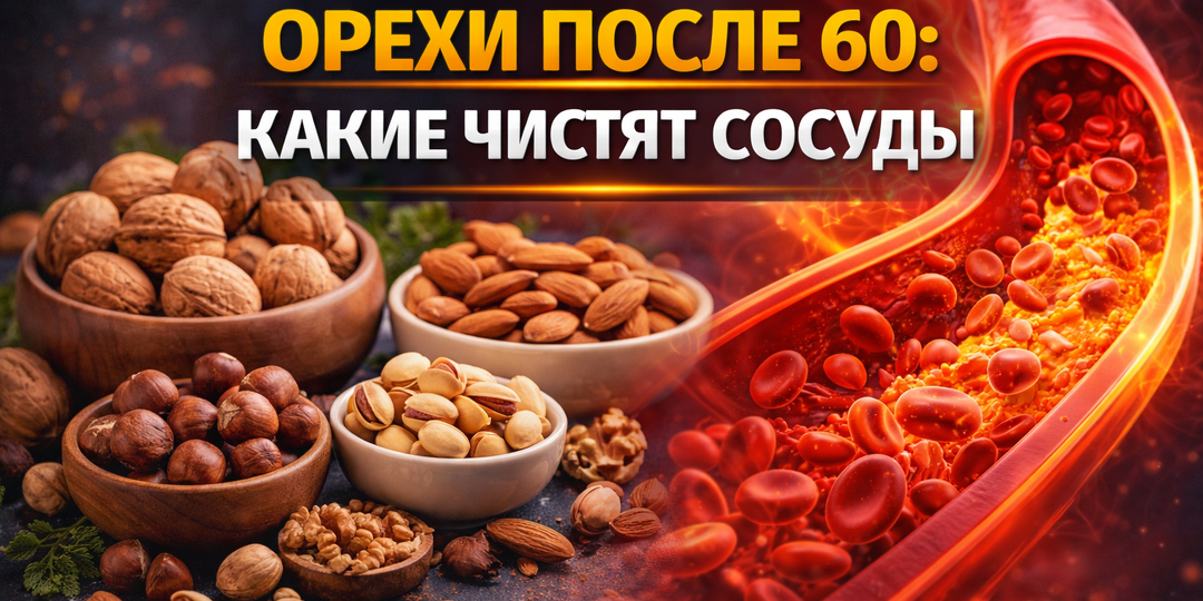 Орехи после 60: какие действительно «чистят» сосуды — и как получить пользу, а не вред?