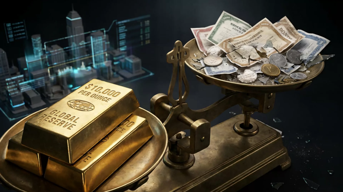 Золотые слитки на весах перевешивают обрушившиеся акции, облигации и валюты - ПРАЙМ, 1920, 23.03.2026
© RIA Novosti . Изображение сгенерировано ИИ