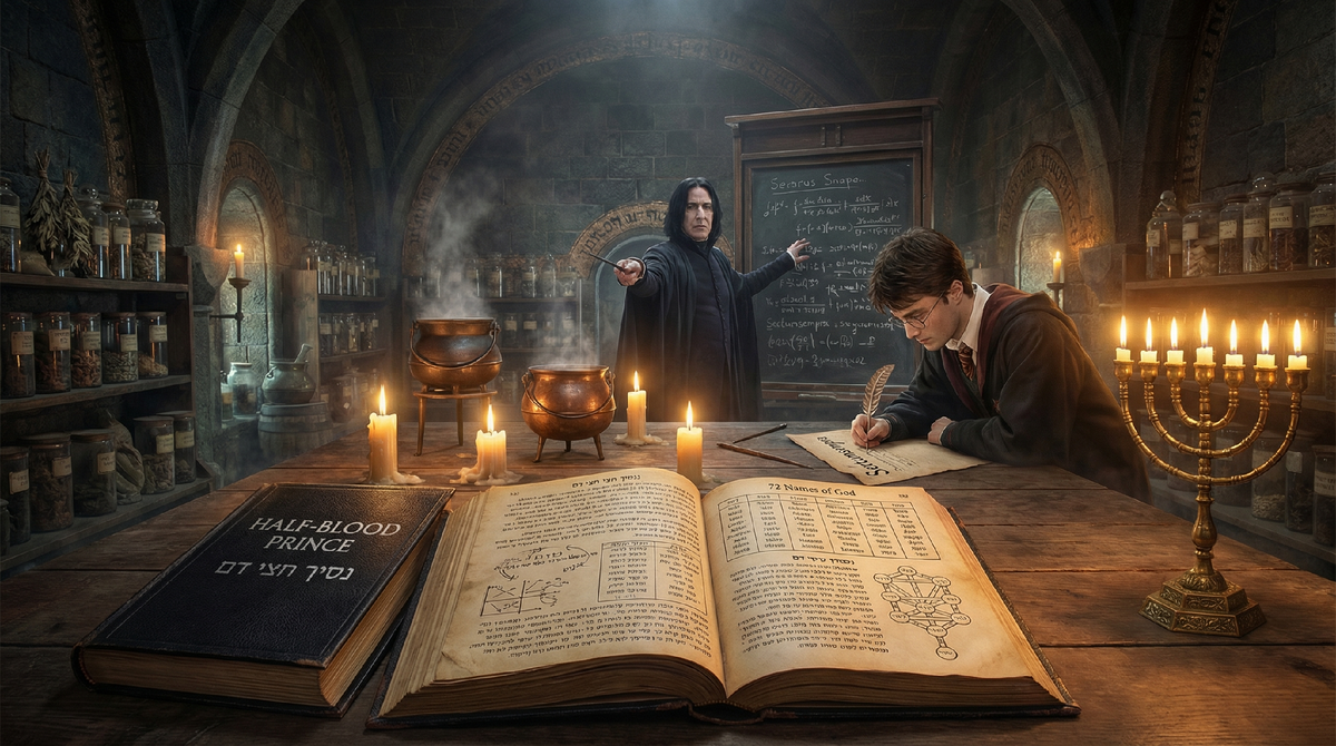 НЕ школьная тетрадь! Это свиток раввина Лёва из Праги 1590г. 72 Имени в полях — заклинания Снейпа. Снимали в Карловом университете, заменили декорации на Хогвартс!