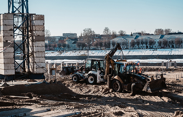 В Твери возводят фундамент под новое здание Речного вокзала