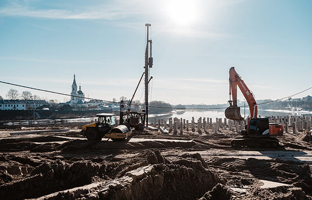 В Твери возводят фундамент под новое здание Речного вокзала
