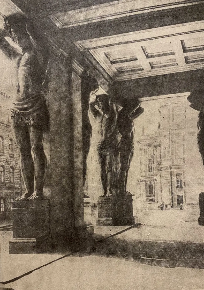 Атланты у входа в Эрмитаж.