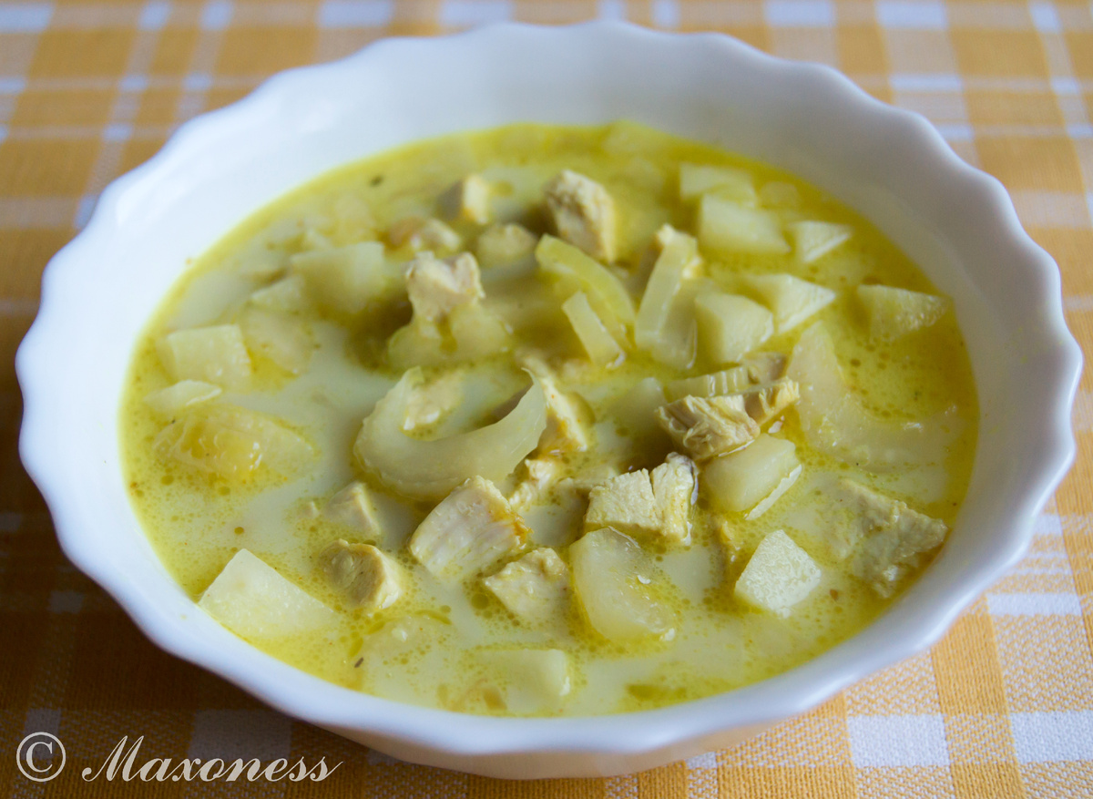 Сенегальский куриный суп с яблоками и сельдереем. Африканская кухня