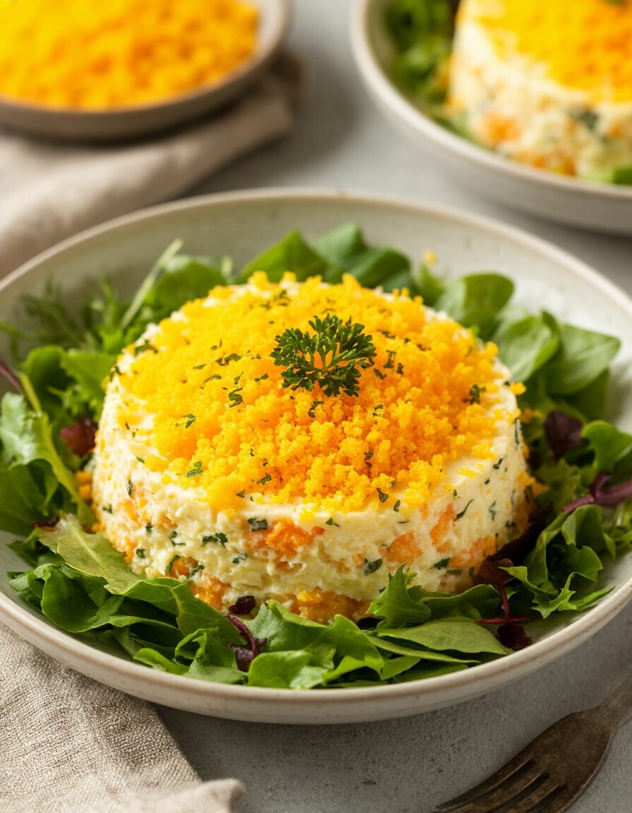 Салат «Мимоза»: Золотой символ советского праздника. История, легенды и тот самый рецепт.