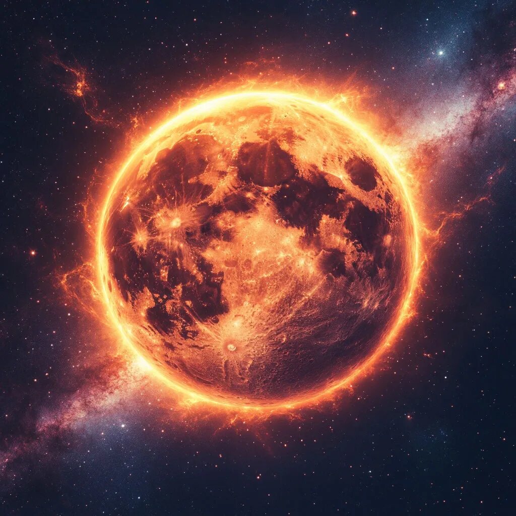 Луна. Иллюстрация сгенерирована нейросетью